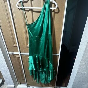 Cinq á Sept One Shoulder Green Dress